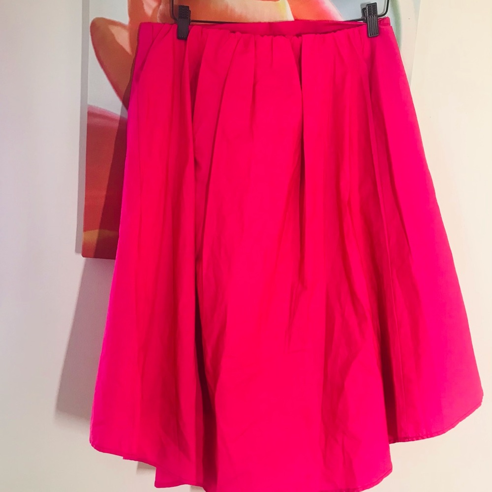 BLUE TASSEL PINK PLEATED WAIST SYMMETRY SKIRT SIZE M